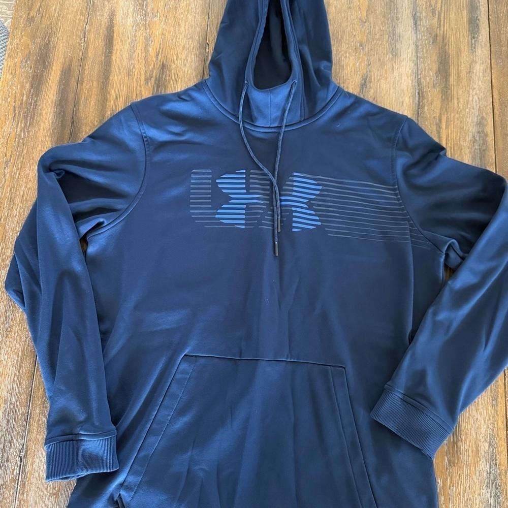 Under Armour Men's Navy Blue Loose Fit ColdGear Hoodie Size L - Picture 4 of 9